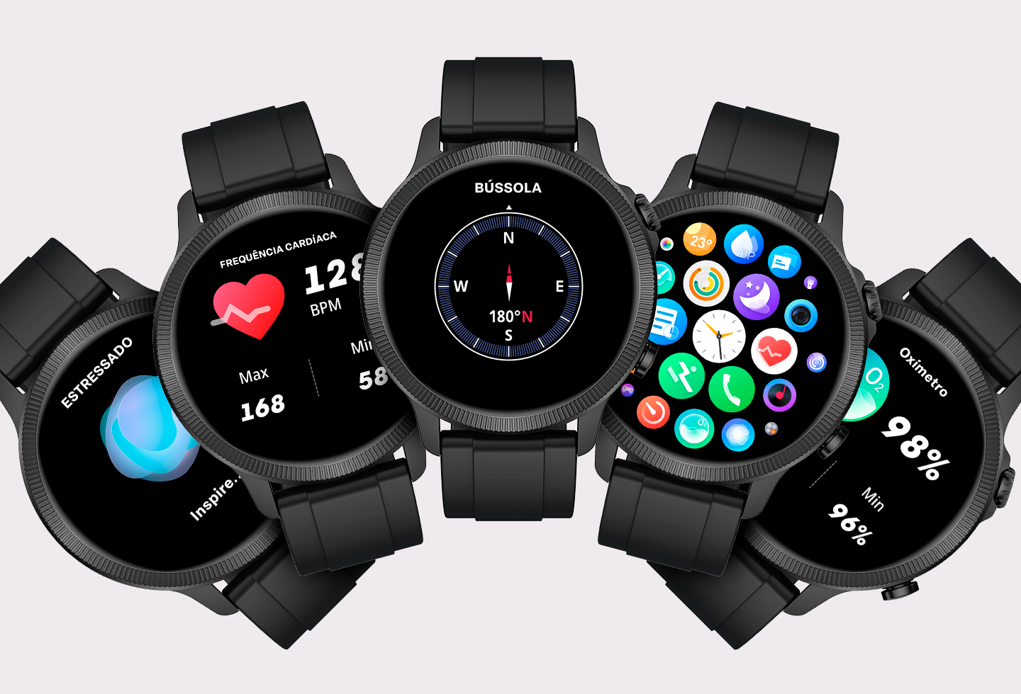 Mosaico com diversos Smartwatches